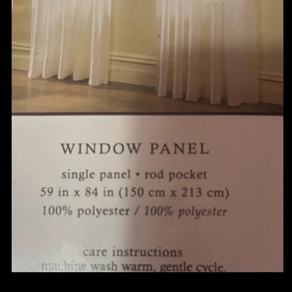 Single Sheer White Window Panel - Picture 3 of 4